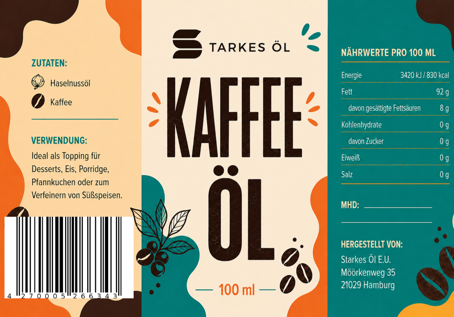 Genuss-Set: Kaffeeöl, Schokoöl & Matchaöl